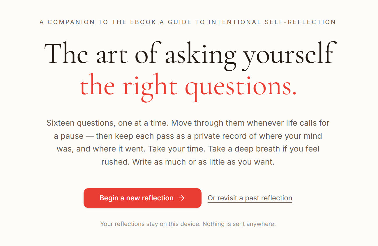 A Guide to Intentional Self-Reflection - The art of asking yourself the right questions.