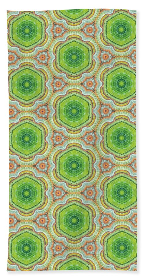 Cyber Lime and Orange - Bath Towel
