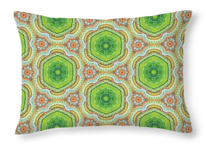 Cyber Lime and Orange - Throw Pillow