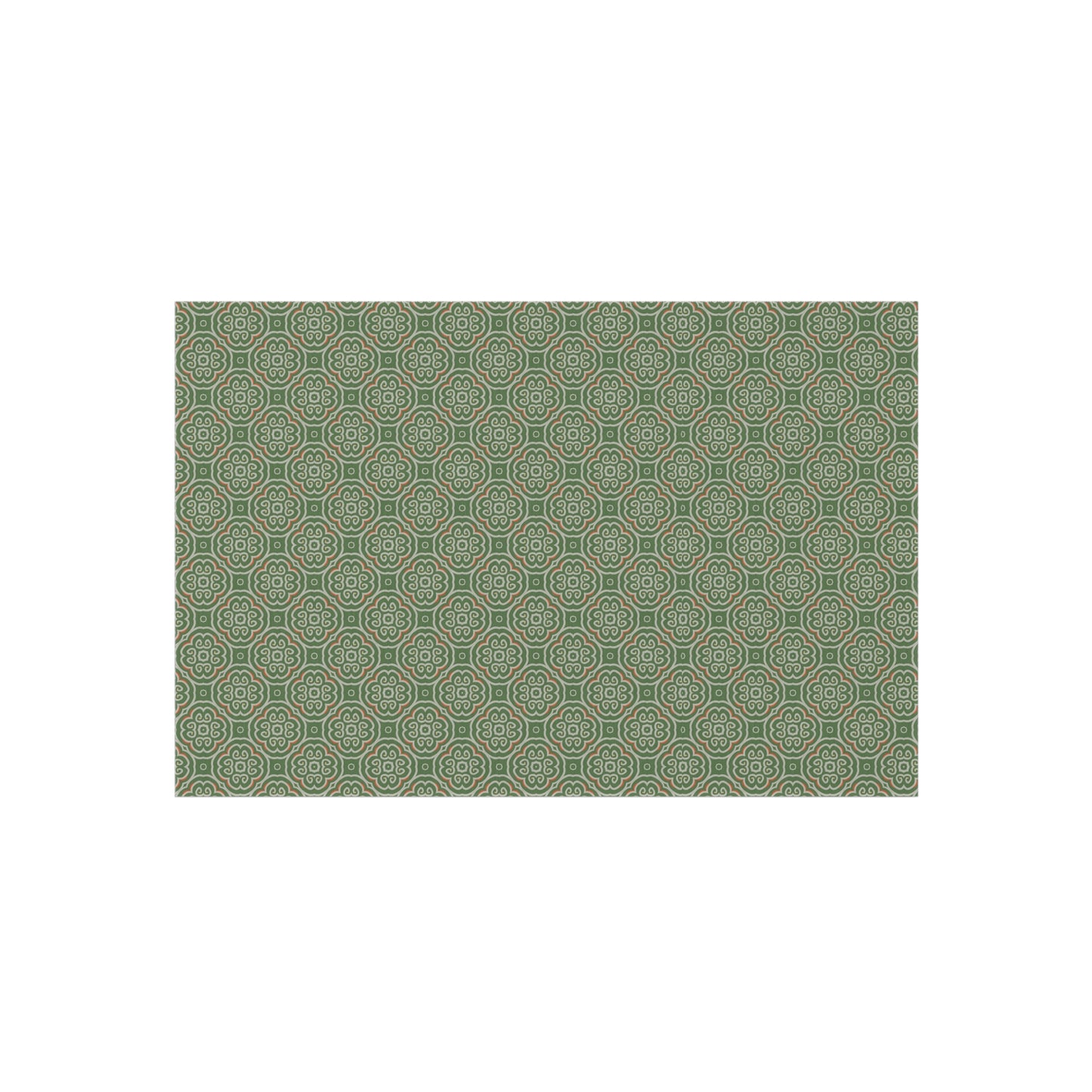 Geometric Green Outdoor Rug — Modern Patio Mat for Porch, Deck & Garden