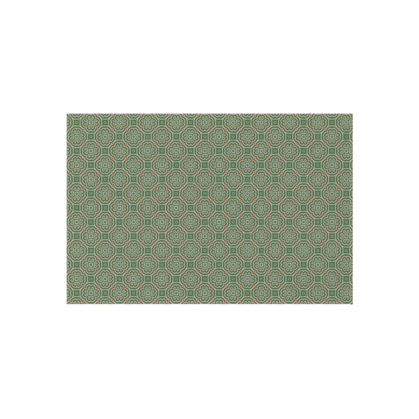 Geometric Green Outdoor Rug — Modern Patio Mat for Porch, Deck & Garden