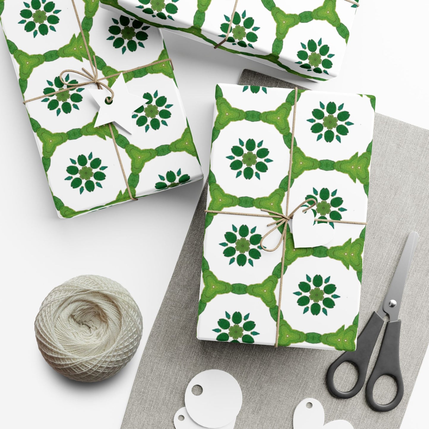 Wrapping Paper — Green Moroccan Tile Pattern Gift Wrap