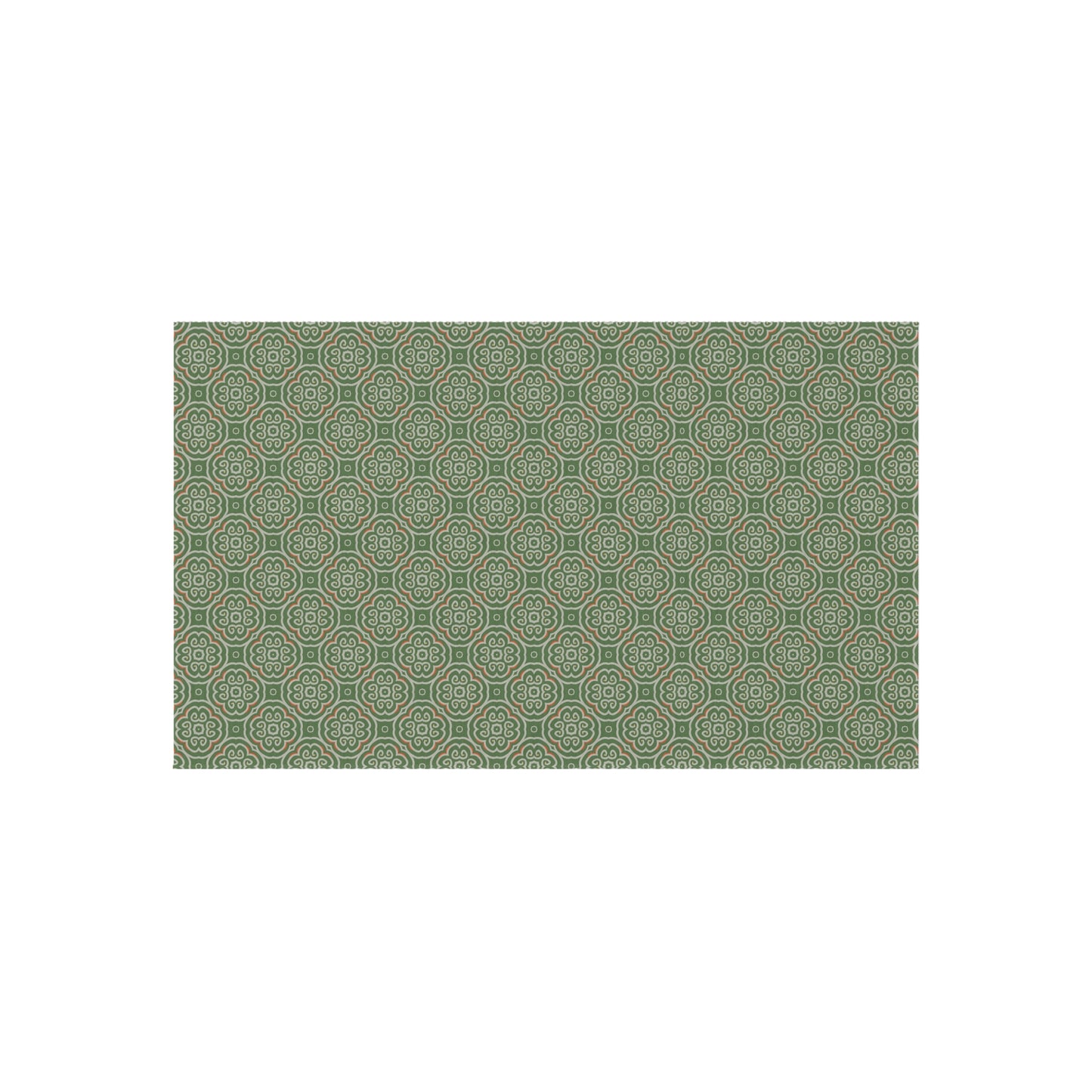 Geometric Green Outdoor Rug — Modern Patio Mat for Porch, Deck & Garden