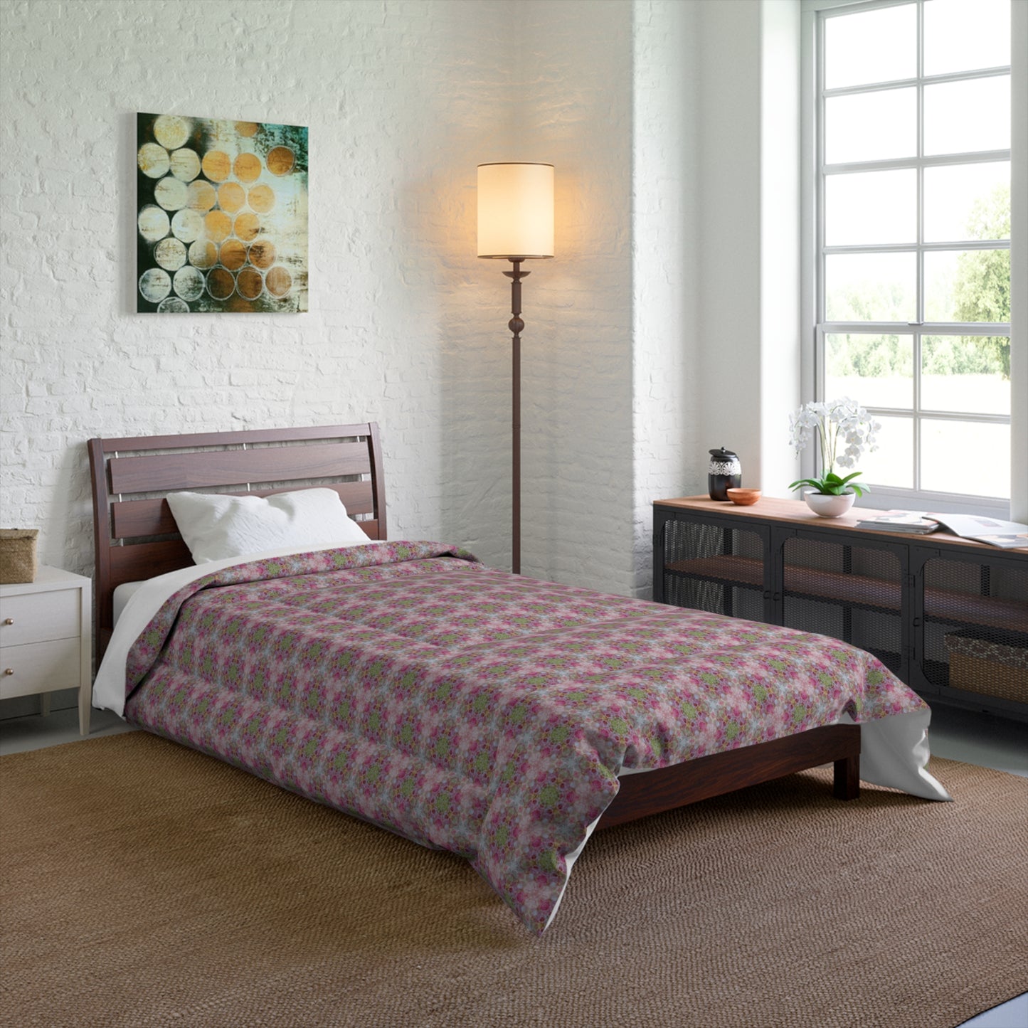 Pink Biology Comforter – Soft, Stylish Bedding for a Cozy Atmosphere