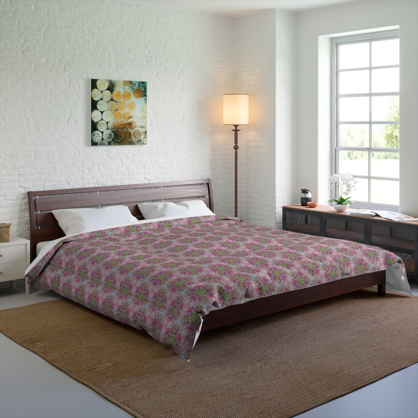 Pink Biology Comforter – Soft, Stylish Bedding for a Cozy Atmosphere