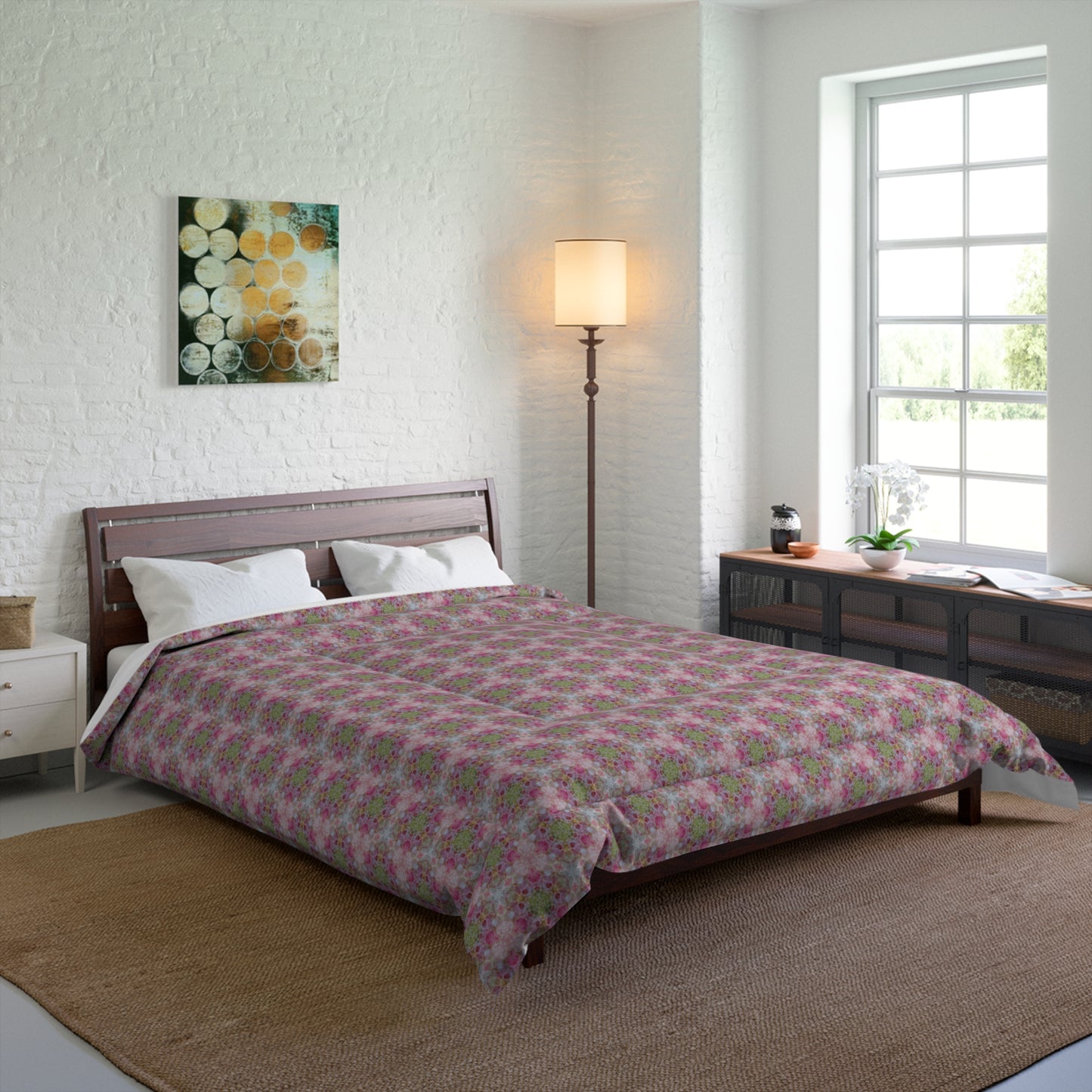 Pink Biology Comforter – Soft, Stylish Bedding for a Cozy Atmosphere