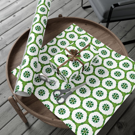 Wrapping Paper — Green Moroccan Tile Pattern Gift Wrap