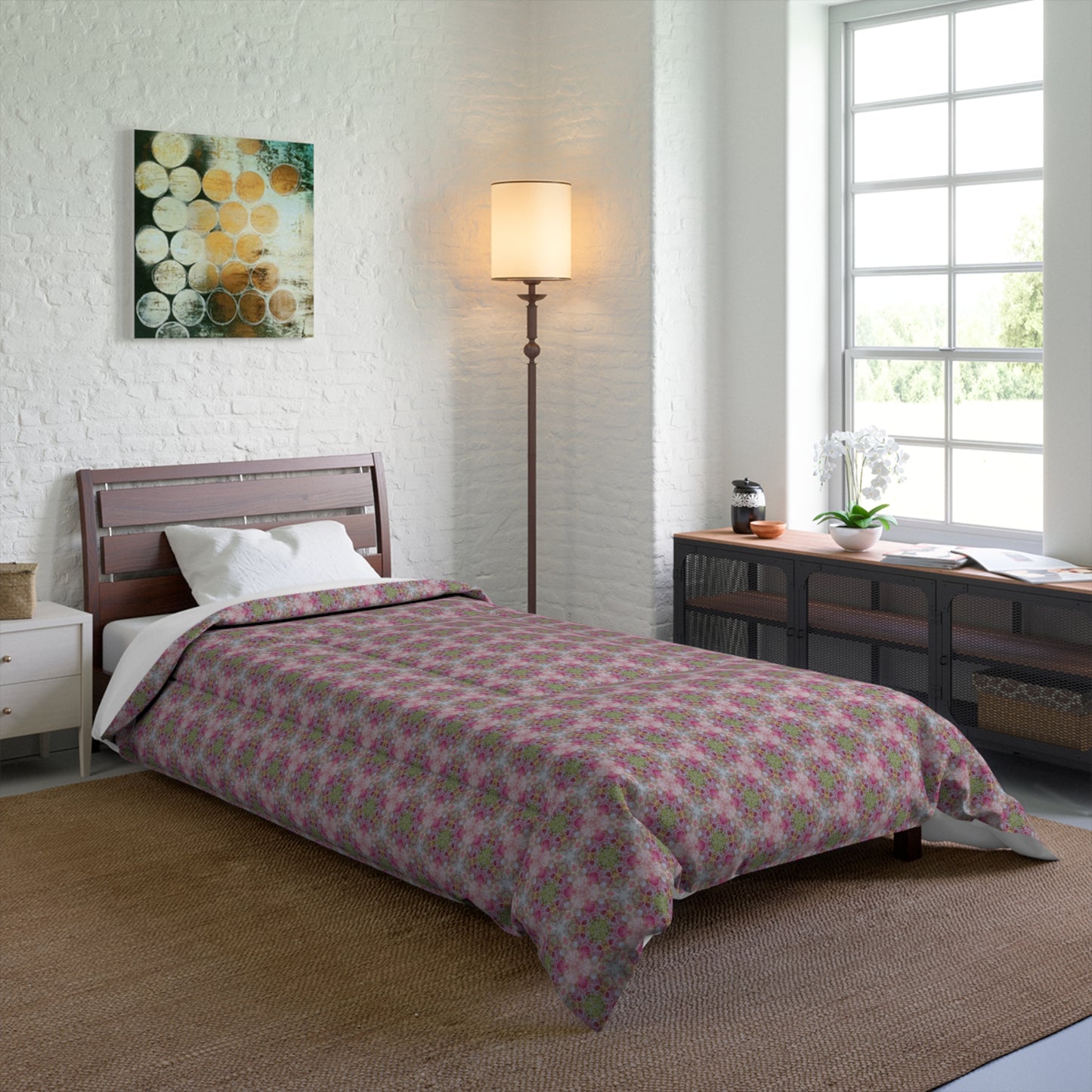 Pink Biology Comforter – Soft, Stylish Bedding for a Cozy Atmosphere