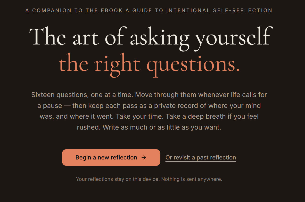 A Guide to Intentional Self-Reflection - The art of asking yourself the right questions.