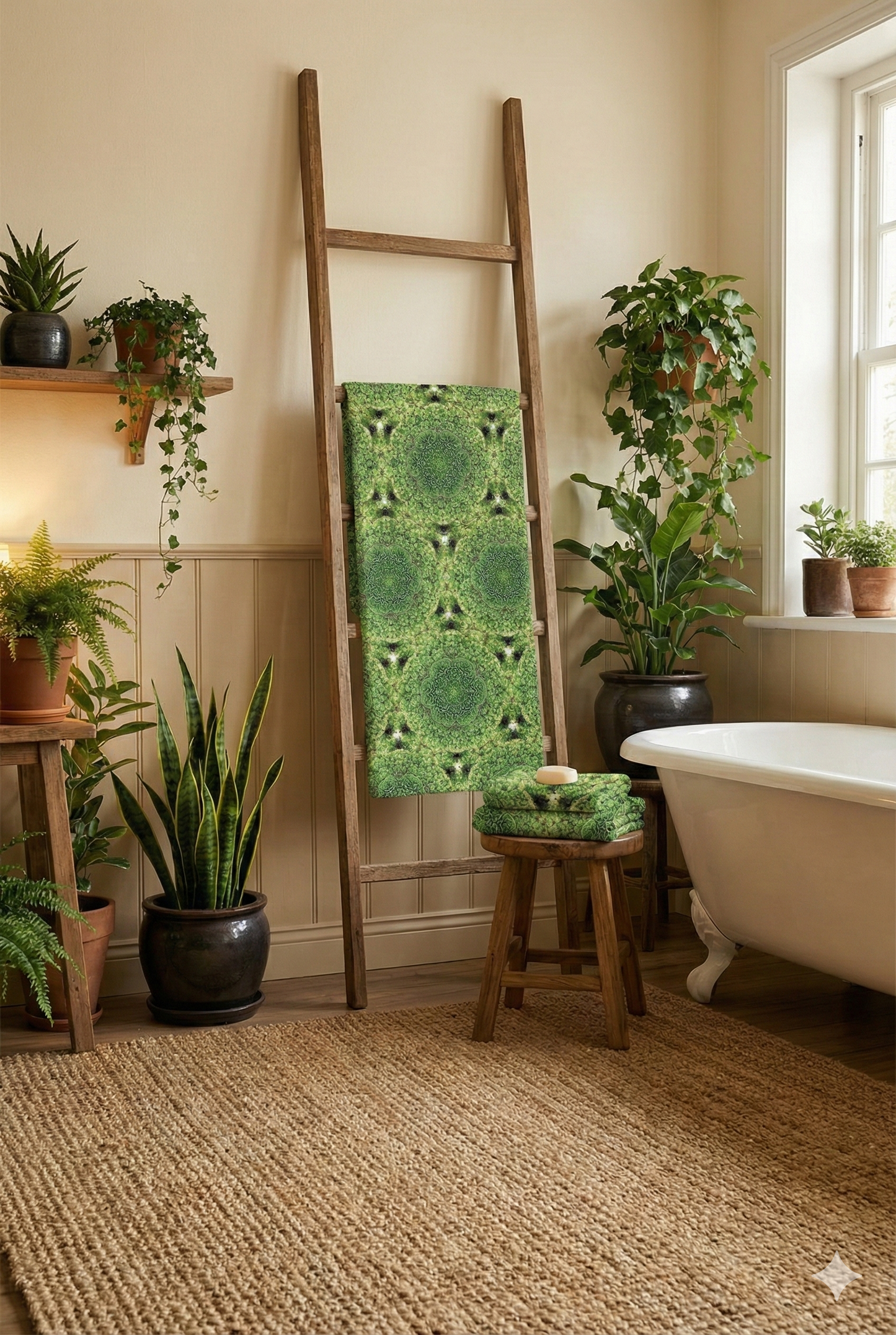 Green Mandala  - Bath Towel