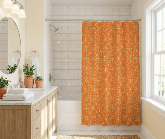 Orange World 2 - Shower Curtain
