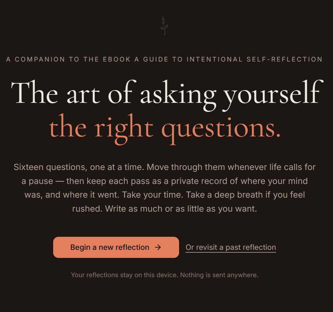 A Guide to Intentional Self-Reflection - The art of asking yourself the right questions.
