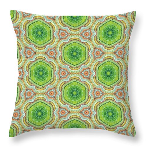 Cyber Lime and Orange - Throw Pillow