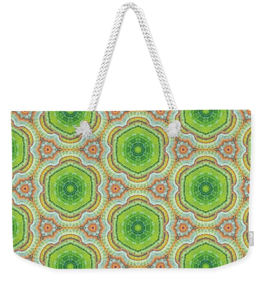 Cyber Lime and Orange - Weekender Tote Bag