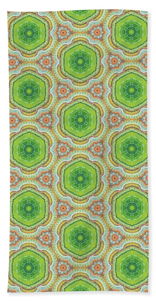 Cyber Lime and Orange - Beach Towel