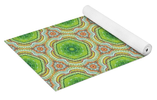 Cyber Lime and Orange - Yoga Mat