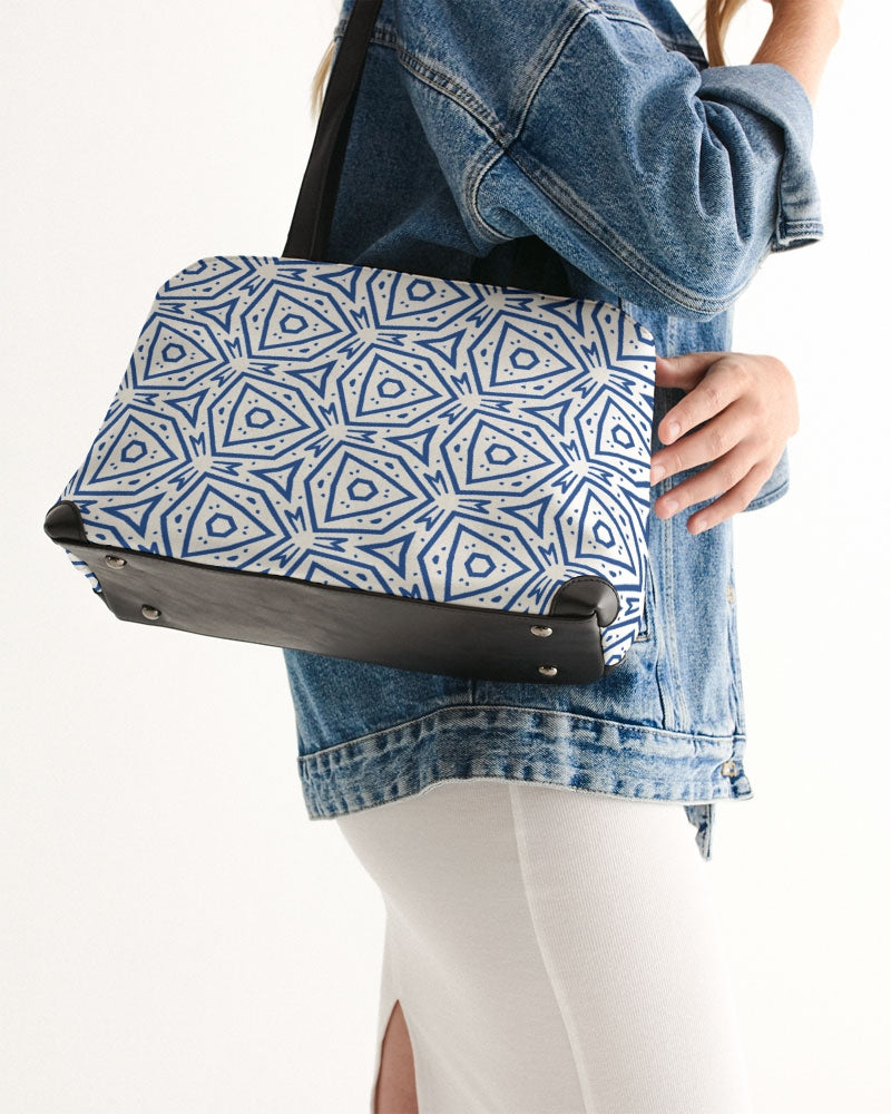 Blue Triangle Geometric Power Shoulder Bag