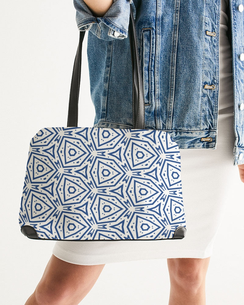 Blue Triangle Geometric Power Shoulder Bag