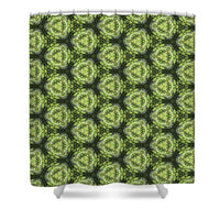 Green and Charcoal  - Shower Curtain