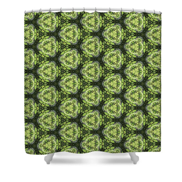Green and Charcoal  - Shower Curtain