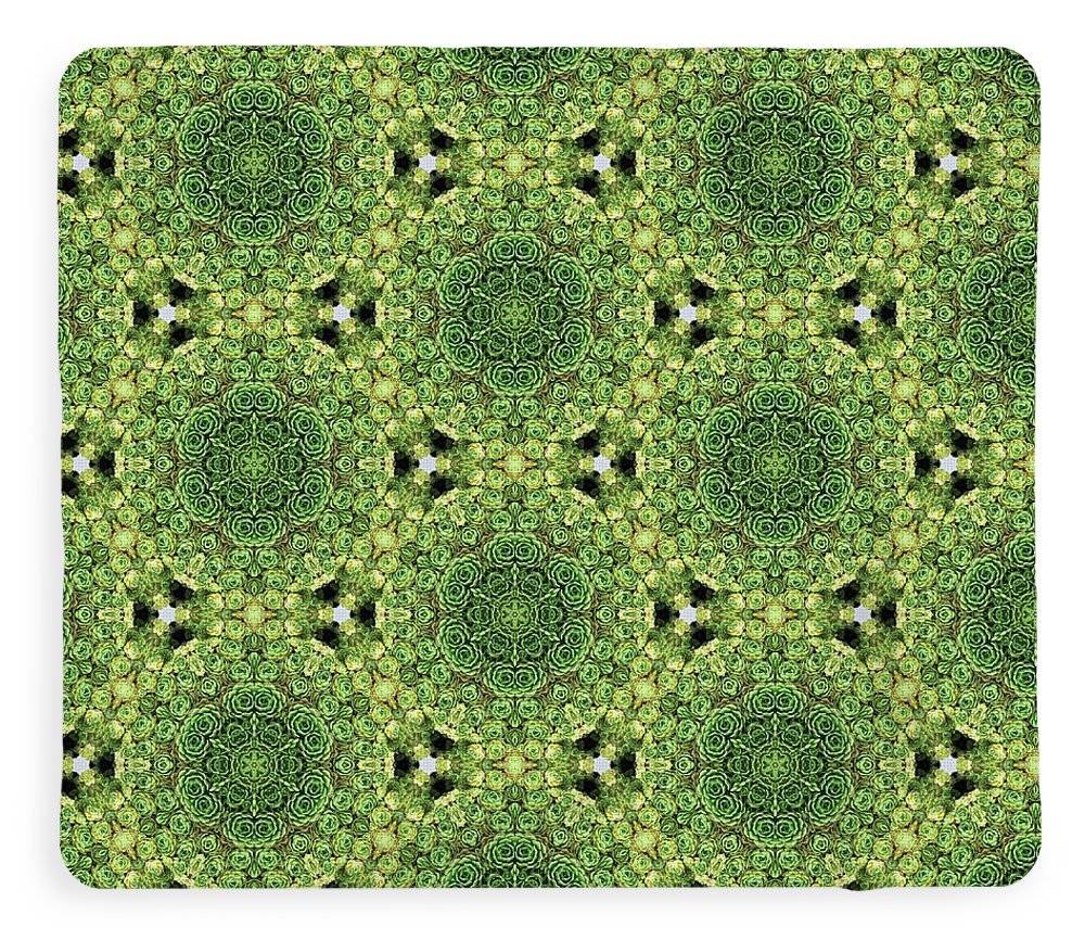 Green Mandala  - Plush or Fleece Blanket