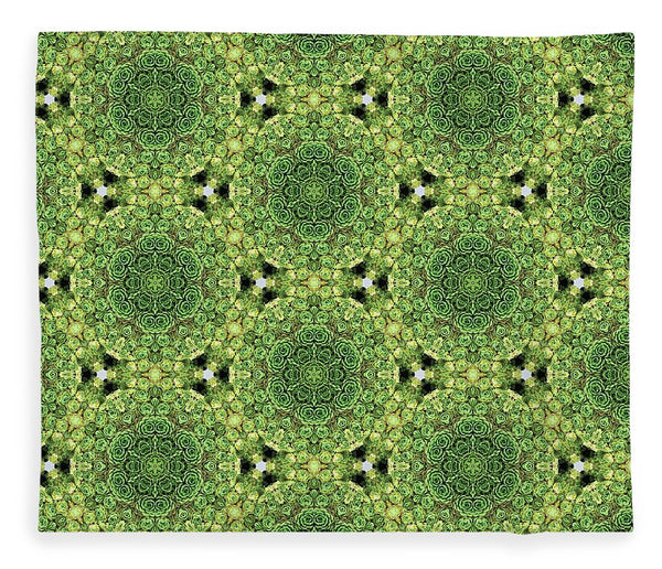Green Mandala  - Plush or Fleece Blanket